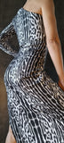 One shoulder elegant dress - Zebra