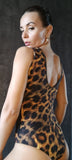 Elegant Body with tulle sleeveless - Leopard print