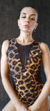 Elegant Body with tulle sleeveless - Leopard print