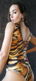 Elegant Body with tulle sleeveless - Tiger print